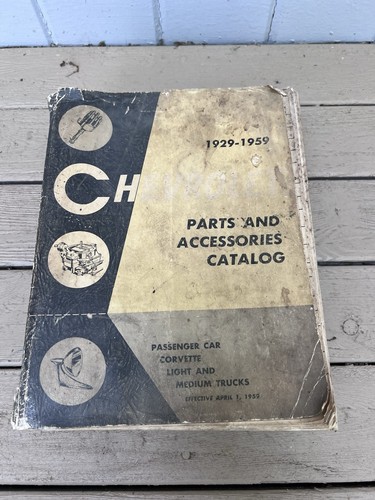 Chevrolet 1929 - 1959 Parts And Accessories Catalog Gm Corvette Trucks Car Book