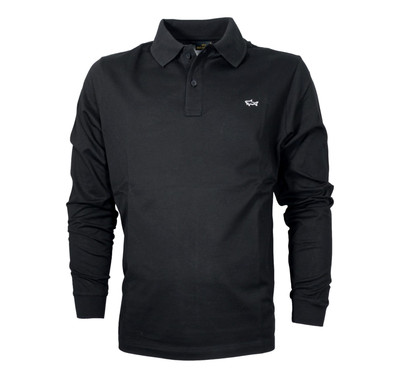 PAUL SHARK Polo Herren Langarm Piqué aus Baumwolle C0P1229 011 Schwarz