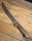 Vintage 17" OA 12" Curved Blade High Carbon Steel Butchers Knife BAGAT BROS. GC — photo 1