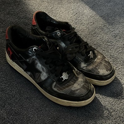 A Bathing Ape BAPE STA Bapesta Men's Low Top Lace-Up Sneaker Black/Gray/Red