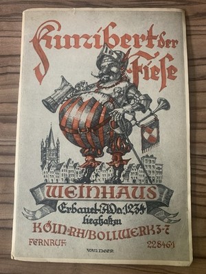Kunibert der Fiese - Weinhaus Köln- Broschüre aus dem Jahr 1931 - 40 Seiten