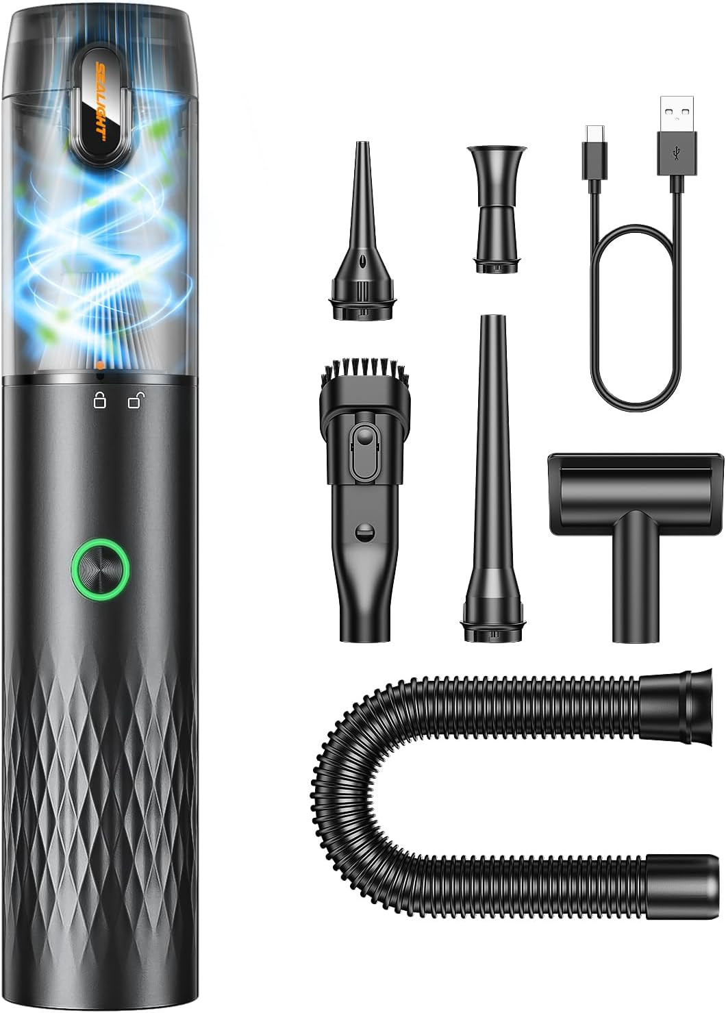 Aspirabriciole Senza Fili, 29000Pa 6 in 1 Aspirapolvere Auto Portatile, Ne-Touch