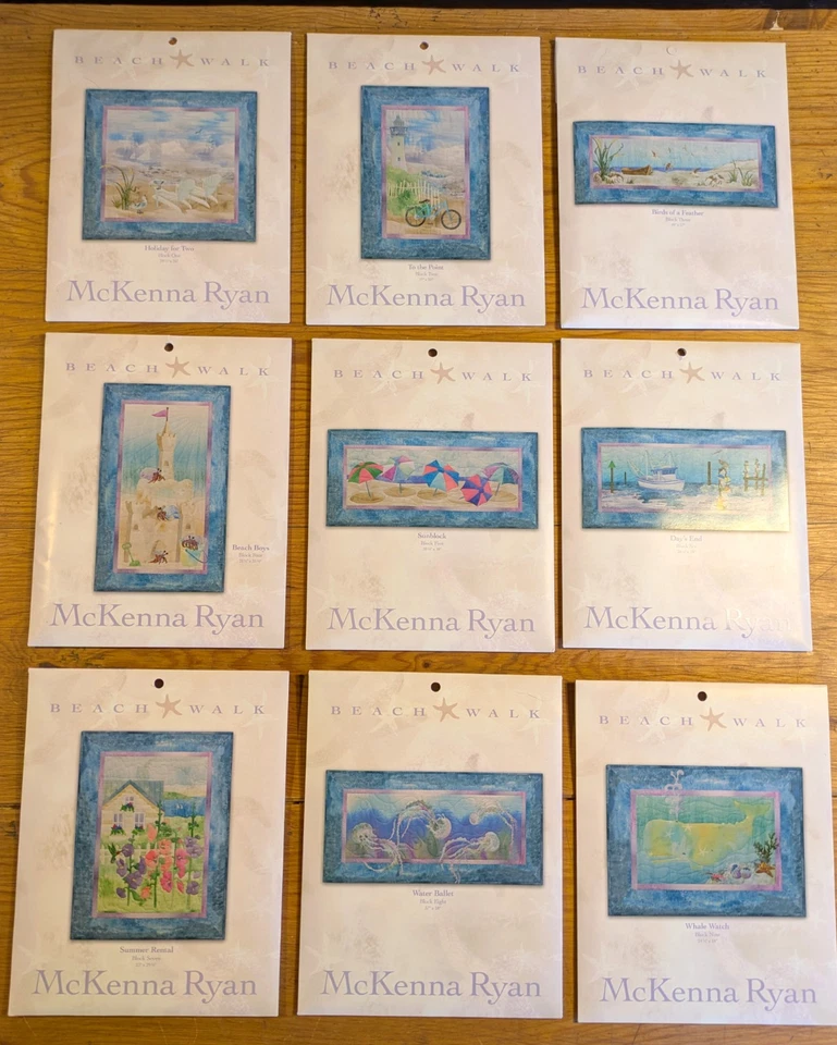 New McKenna Ryan Beach Walk Block Art Quilt Complete Set Uncut Patterns 2010 - Image 1 of 4