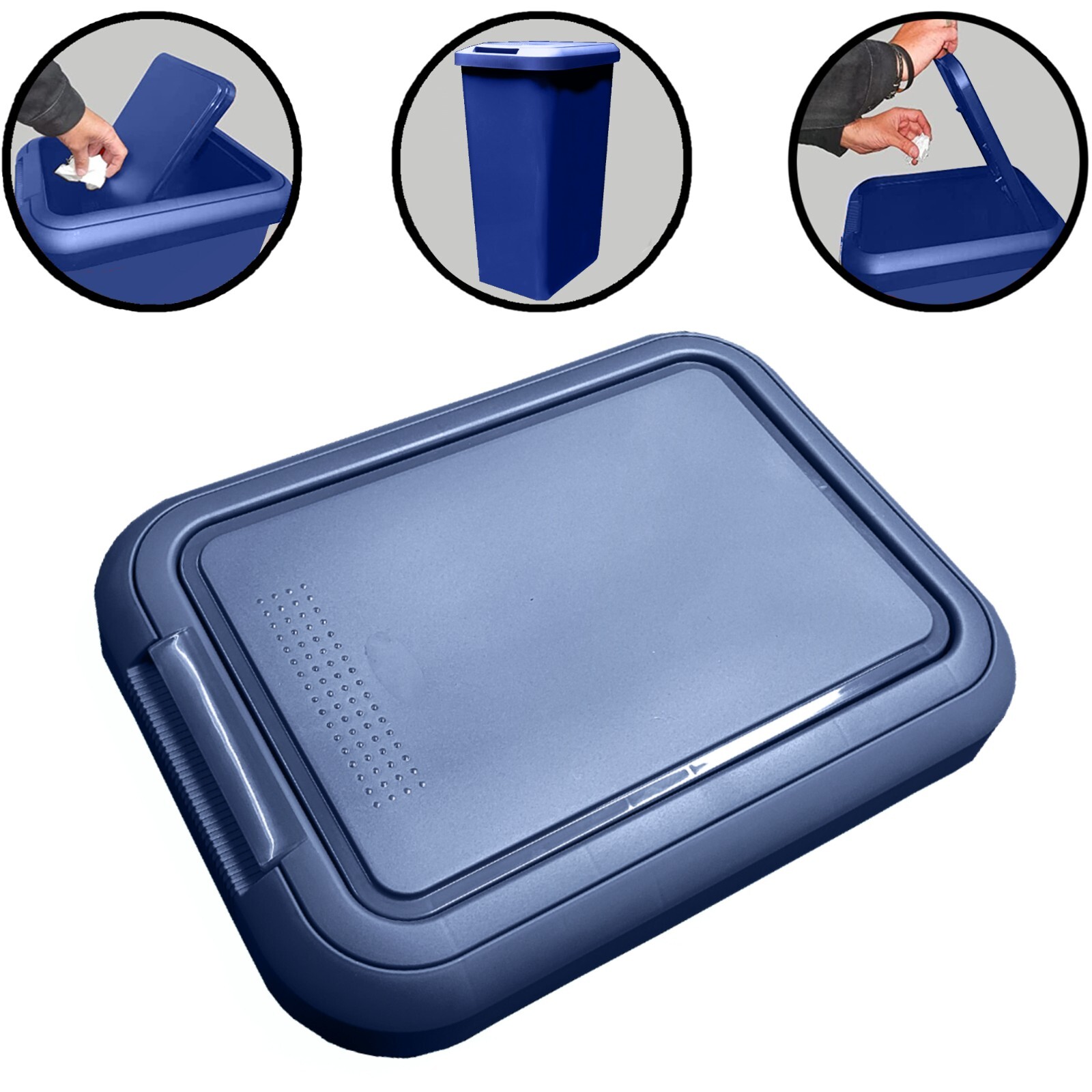 navy blue kitchen bin rectangle touch swing and lift bin for waste