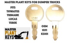 2 x THWAITES LUCAS TEREX 1051 Master Plant Dumper Excavator Digger Key keys
