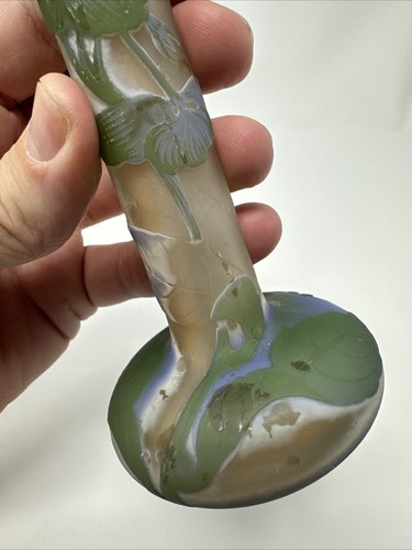 Antique Emile Galle Cameo Glass Multi Color Stick Vase - Picture 6 of 15
