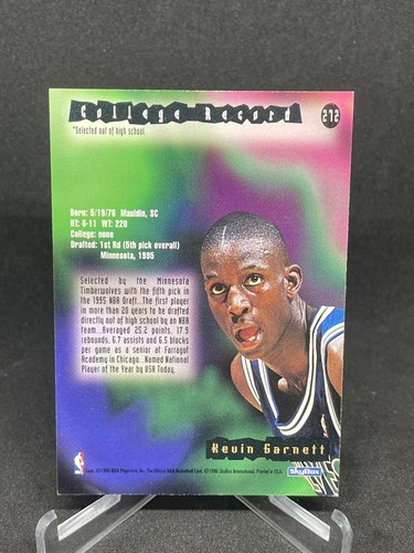 1995 96 NBA Hoops Kevin Garnett Rookie Card RC 272 Timberwolves EBay