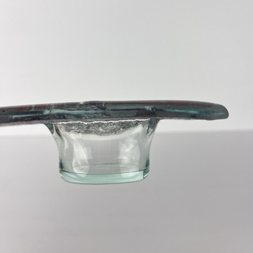Handcrafted Glass Vase Ikebana Charlton Glassworks Fused Copper Moilanen 14in - Picture 15 of 24