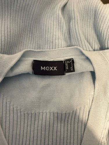 Mexx Knit Blue Female 100 % Cotton V-Neck 3/4 Sleeve Cardigan L - Picture 4 of 4