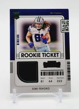 Simi Fehoko ROOKIE TICKET Green Variation Patch 2021 Panini Contenders (RC)