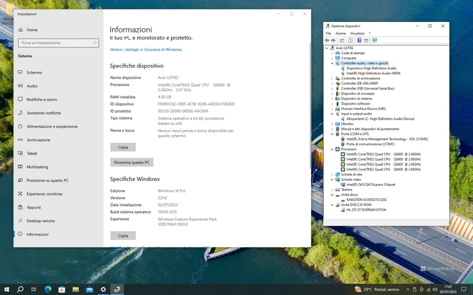 Micro PC Acer Veriton L670G Windows 7 SSD 120GB/960GB CPU Intel Quad Core 4GB - Immagine 2 di 4