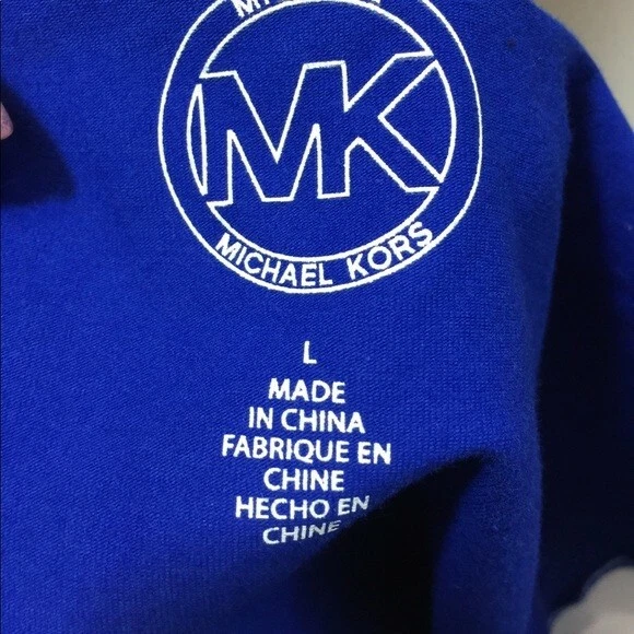 MICHAEL KORS MUJER DEPORTE EJERCICIO ELÁSTICO AZUL REAL CAMISETA SIN MANGAS ATLÉTICA TALLA L GRANDE Foto 4 de 4