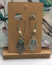 3 Inch Silver-tone Earring Set Boho Retro Dangle Drop Hook New Free Ship 2984
