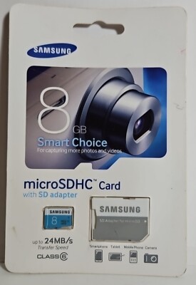 Samsung 8G Smart Choice Micro SDHC Card with SD Adapter  24MB/s Transfer Speed 