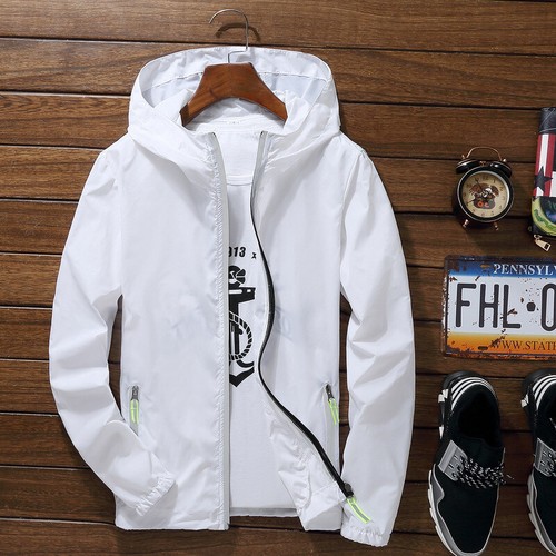 Mens Outwear Lightweight Windbreaker Waterproof Rain Jacket Hooded Breathable ♡ - Picture 12 of 20
