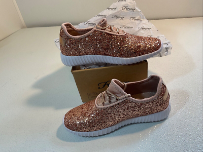 NEW FOREVER Womens Athletic Rose Color Sparkle Glitter Dress Tennis Shoes  Size 6 | eBay