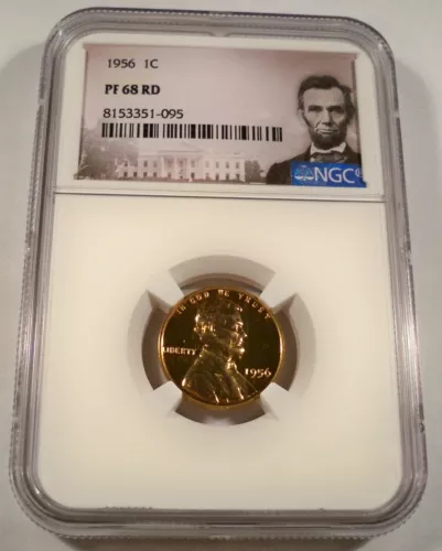1956 NGC PF68RD PROOF LINCOLN CENT 1c PF 68 RD RED