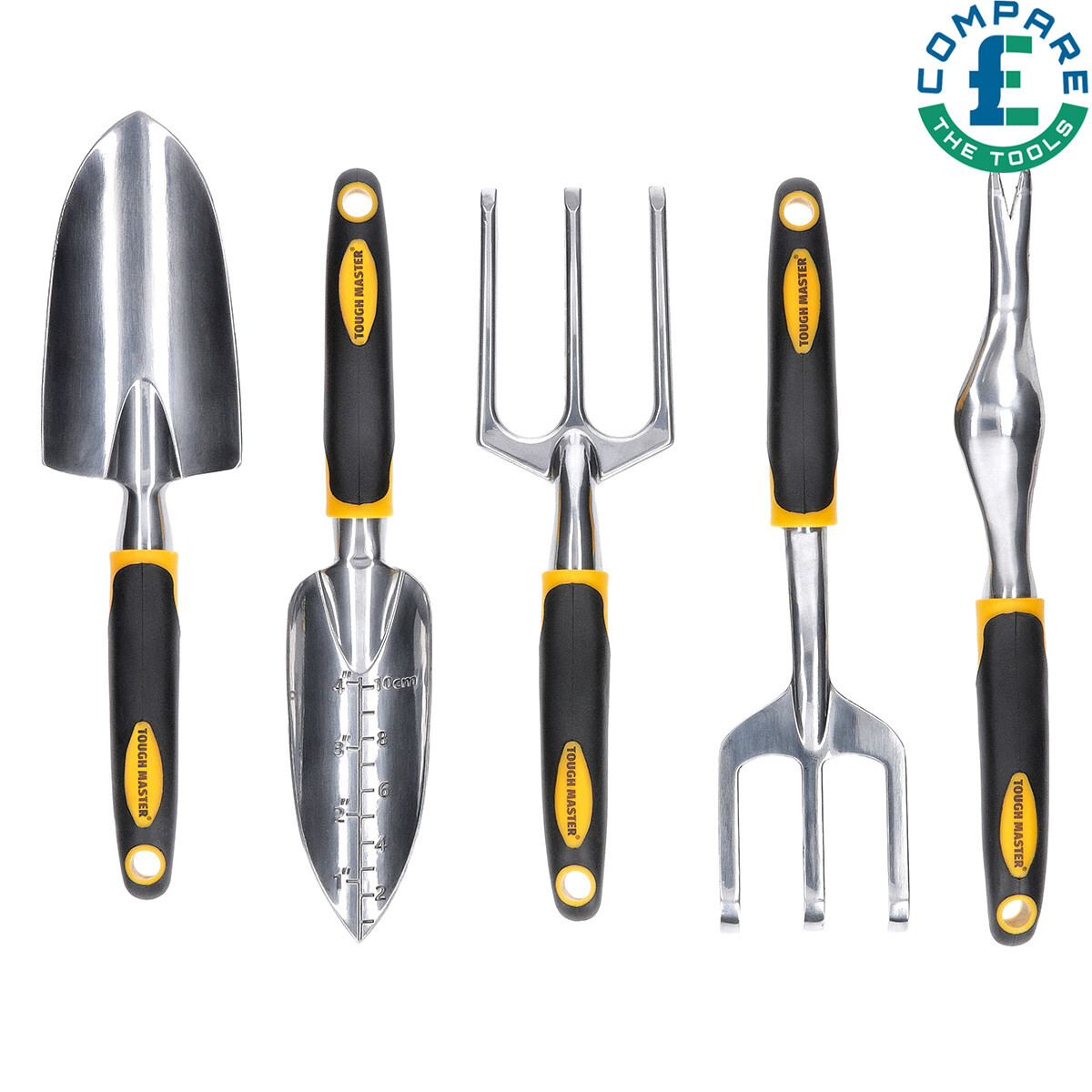 5pcs Garden Tool Set Weeder Cultivator Trowel Transplanter Fork TOUGH MASTER