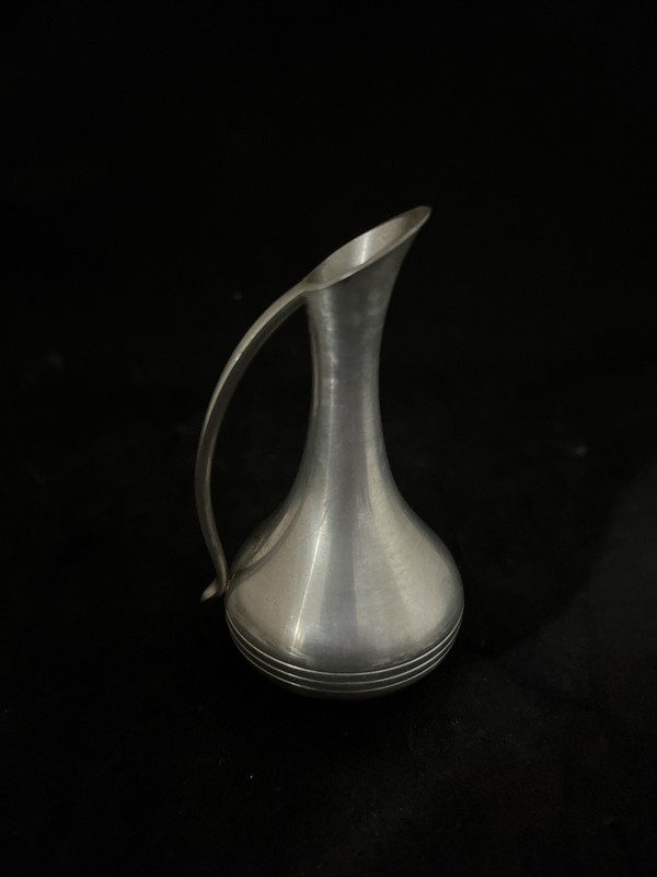 Selwin Pewter Mini Pitcher Wide Base Skinny Neck 3 Rings Pitcher Small