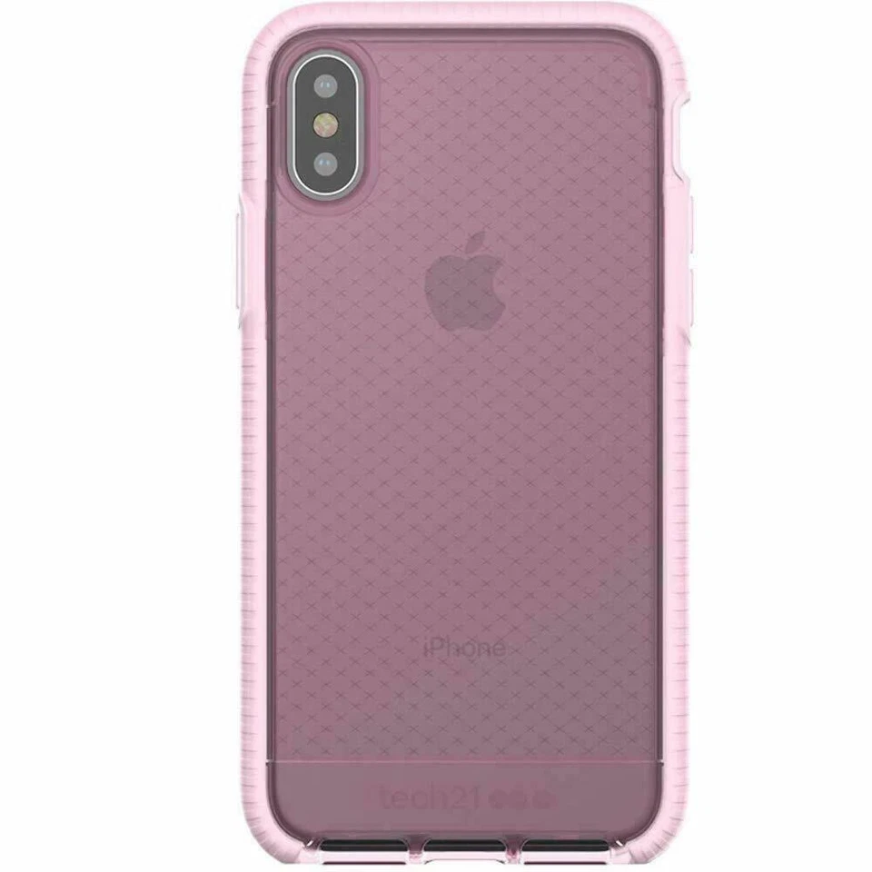 ZAGG IPhone X XS Glass Screen Protector + Tech21 EvoCheck Clear Cover Case ROSE - Image 4 of 4