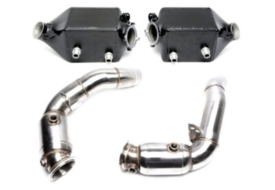 UPGRADE Ladeluftkühler Wassergekühlt LLK + Downpipe mit Kat für BMW 5 / 6er F10