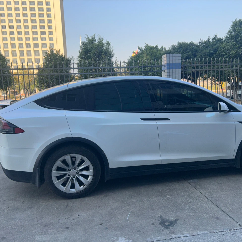 Borde de ventana de eliminación de cromo negro mate/brillante para Tesla Model X 2016-2020 Foto 2 de 4