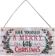 Christmas D cor Wood Hanging Sign Merry Christmas