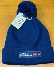 Coors Banquet Blue Pom Pom Knit Beanie Hat New With Tags  30