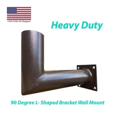 90 Degree L-Shaped Wall Mount Tenon Bracket Bronze Steel for Slip Fit Lighting