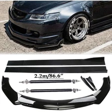 Front Bumper Lip Spoiler Side Skirts Rear Glossy Black For Acura RSX