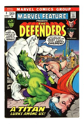 MARVEL FEATURE #3 7.0 3RD DEFENDERS APPEARANCE OW/W PGS 1972
