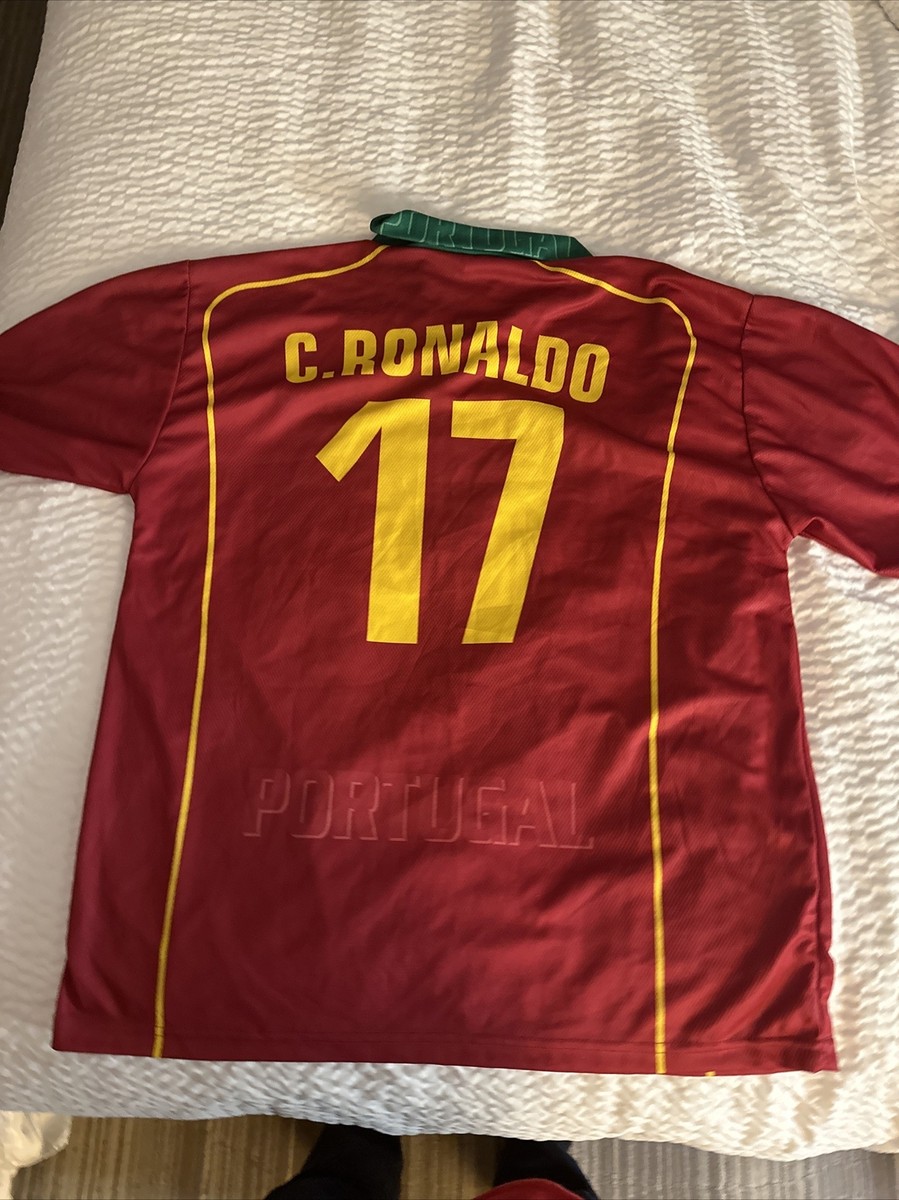 ポルトガル C. RONALDO 17番　ユニフォーム 2006-08 Portugal Home Shirt C.Ronaldo #17 - 5/10 - (XL)