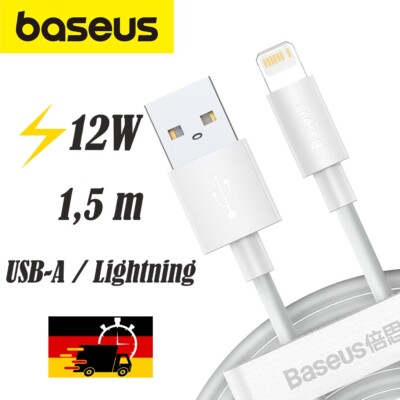 Kabel Baseus USB-A für iPhone 2.4A 1,5m Schnellkabel Schnellladenkabel