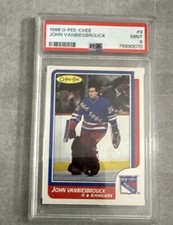 1986 O-Pee-Chee #9 John Vanbiesbrouck PSA 9 MINT New York Rangers RC
