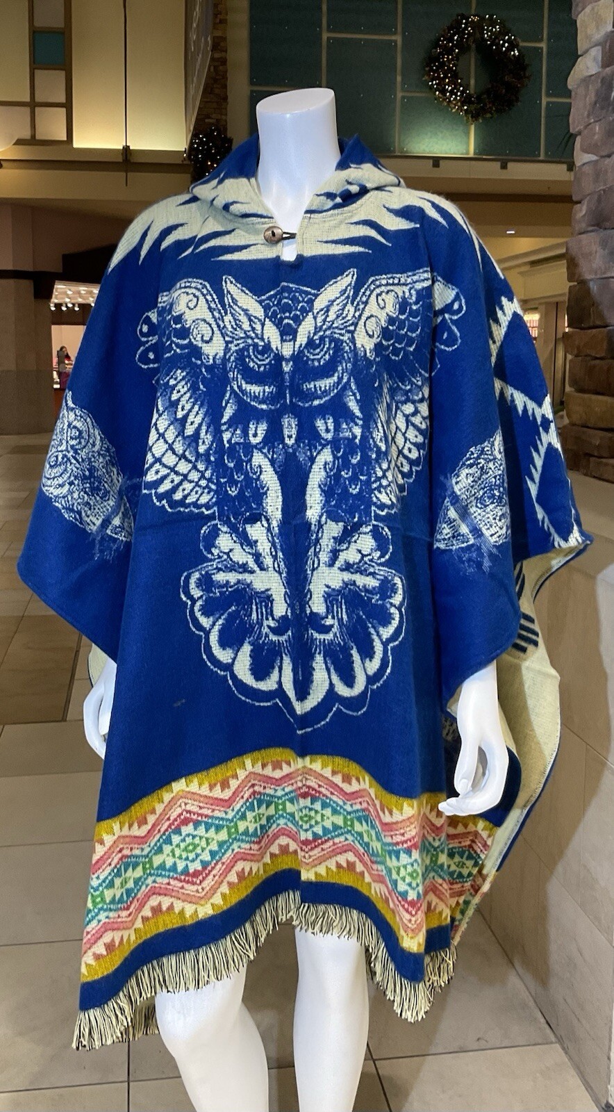 PONCHO DE LANA DE ALPACA HECHO A MANO, muy suave y cálido, regalo perfecto para Navidad, búho