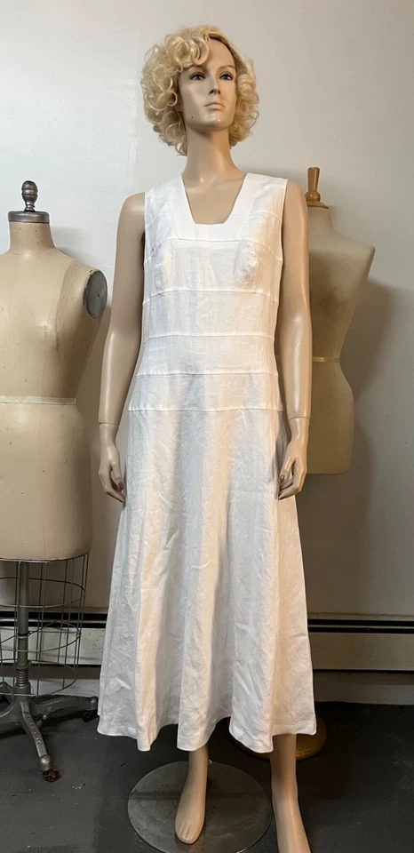 Платье льняное J Peterman эдвардианский стиль 1911 хлопок с подкладкой размер 10 бюст 38 - Изображение 4 из 4