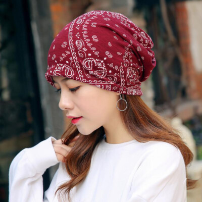 Men Women Paisley Beanie Hat Elastic Soft Multi-Use Neck Scarf