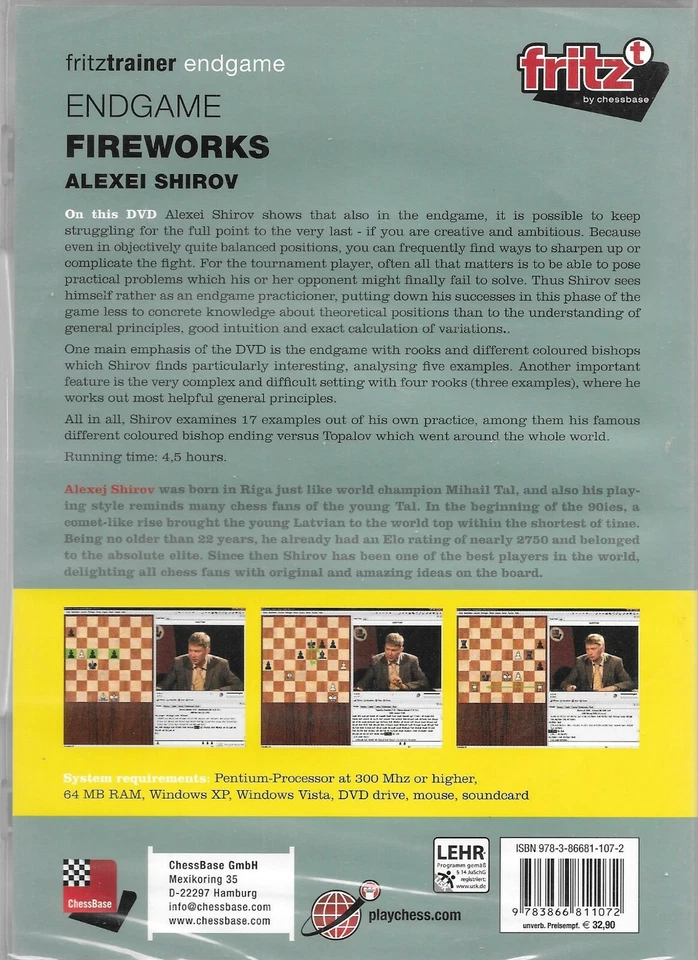 Endgame Fireworks - Alexei Shirov Chess DVD by Chessbase W/ Free Shipping - Image 2 of 2
