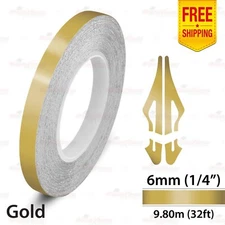 1/4" 6mm PinStriping Pin Stripe Tape Car Styling Line Decal Vinyl Sticker GOLD