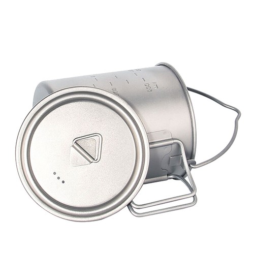 Lixada 750ml Titanium Pot Water Mug Cup with Lid Foldable Handle Outdoor Camping - Picture 2 of 10