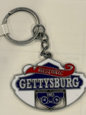 HISTORIC GETTYSBURG METAL CANNON SPINNER KEY CHAIN NEW