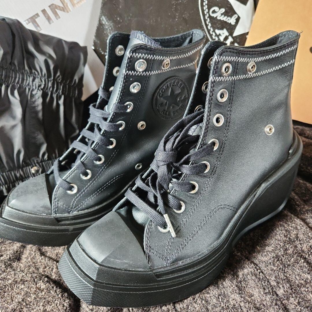 Super rare! Platform Converse X Martin Ali Chuck 70 Deluxe Wedge Black kawaii