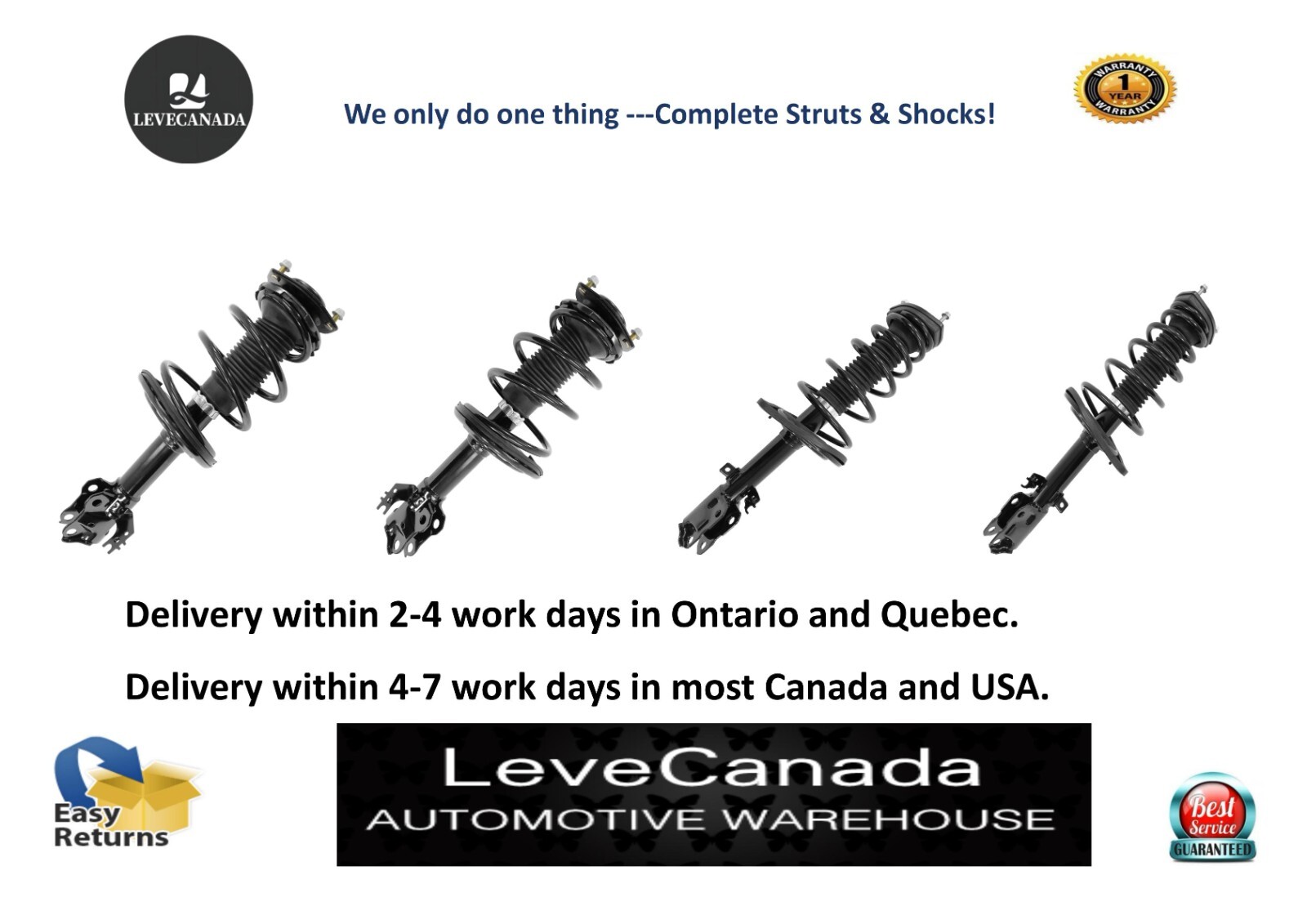 (2) Front Complete Struts+(2)Rear Complete Struts for 2013-2018 Lexus ...