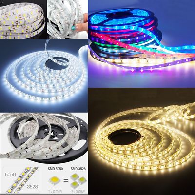 5M/10M 3528/5050 SMD Non Waterproof LED Flexible Strip Lights 5A Power Supply