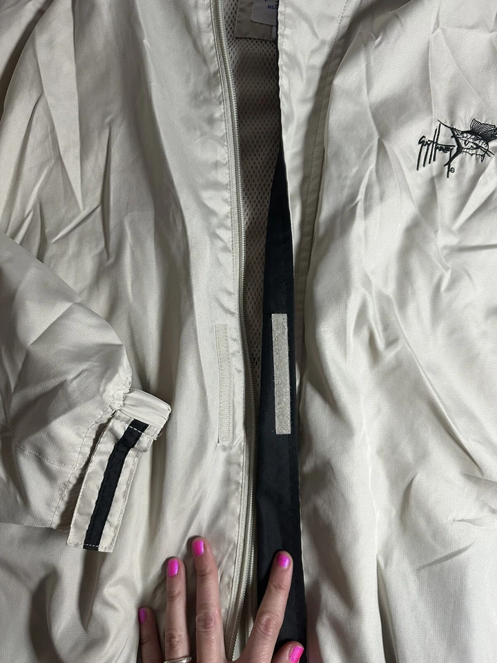 CHAQUETA BOMBER HOMBRE HOMBRE HARVEY BOAST EE. UU. CREMALLERA COMPLETA LOGOTIPO PESCA Talla Grande Foto 4 de 4