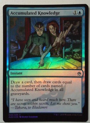 Accumulated Knowledge *FOIL Common* Magic MtG x1 A25 Masters 25