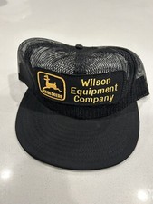 Vintage John Deere Mesh SnapBack Patch Hat Cap Wilson s Equipment Spartanburg SC