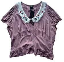 Her Universe Disney Snow White & The Seven Dwarfs Peasant Woven Top Plus Size 5