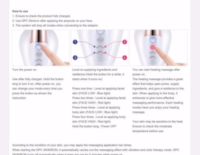 dpc] Derma Pure Clinic SKIN IRON / Ion Massager For Face & Body