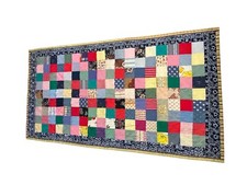 Vintage Handmade Quilt Throw Blanket Size 71  X 38  